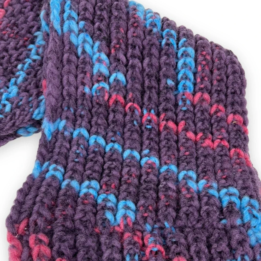 Earthbound Women's Purple Ribbed Crochet Knit Mobius Infinity Scarf 55